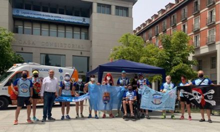 El Ayuntamiento de Leganés recibe al grupo de ‘Corredores solidarios’ que visita las 179 ciudades de Madrid para visibilizar la ELA
