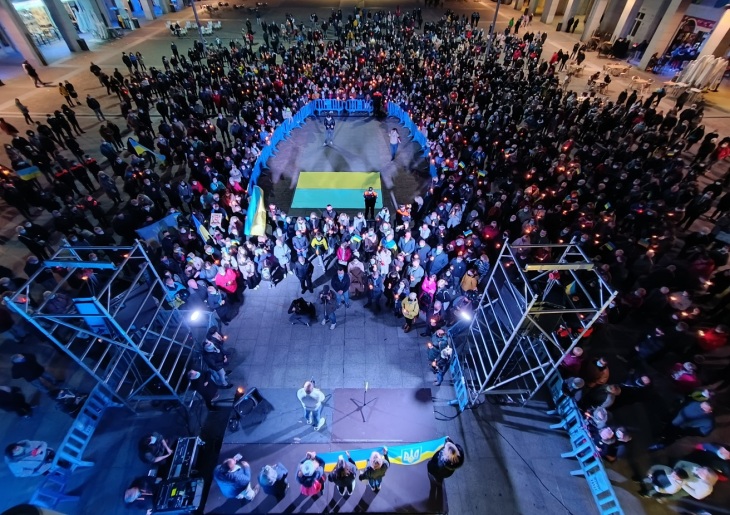 Los vecinos de Leganés muestran su apoyo al pueblo ucraniano