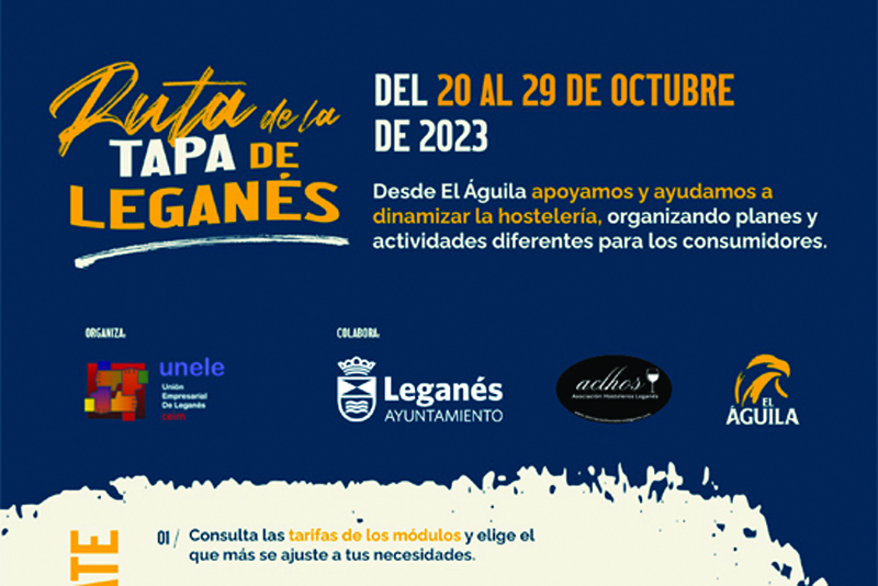 Más de 40 establecimientos se suman a la Ruta de la Tapa de Leganés, que se celebra entre el 20 y el 29 de octubre