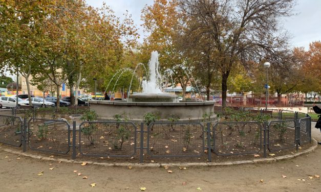La fuente de la Plaza Lola Gaos en Zarzaquemada vuelve a funcionar 15 años después