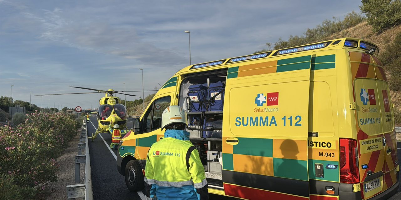 Un hombre resulta herido grave tras ser atropellado por una furgoneta en la R-5 a su paso por Leganés
