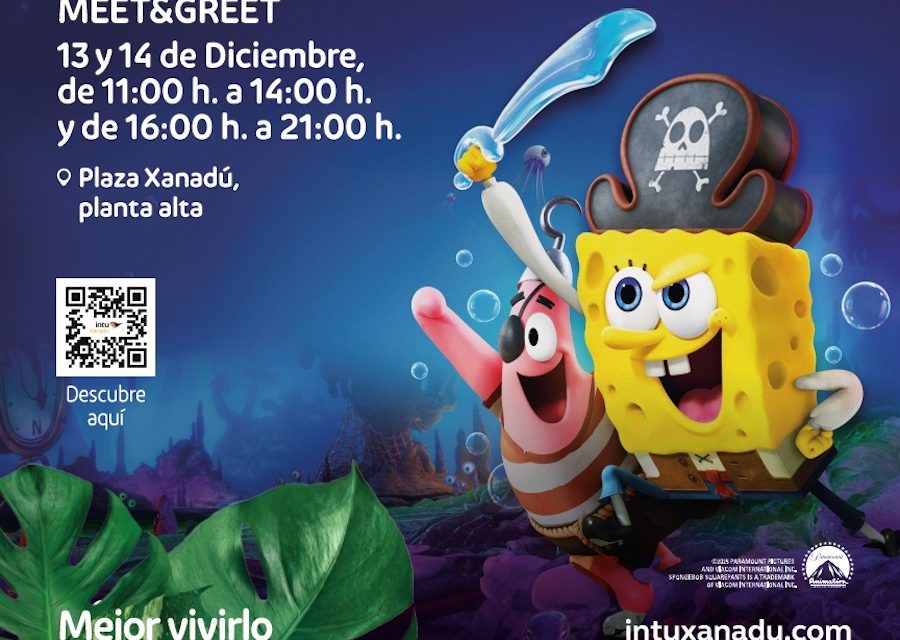 Bob Esponja llega a intu Xanadú para celebrar el estreno de su nueva película