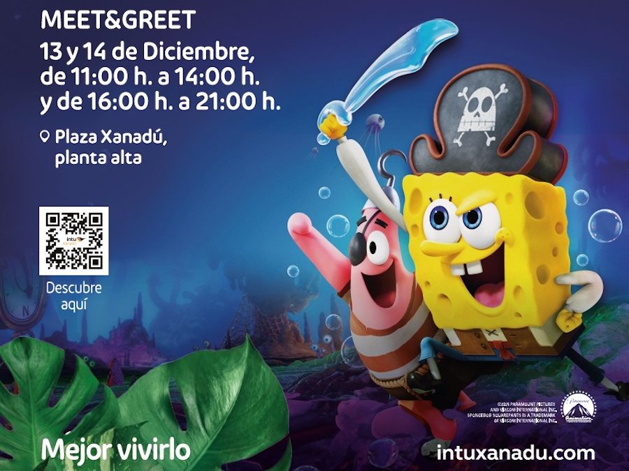 Bob Esponja llega a intu Xanadú para celebrar el estreno de su nueva película