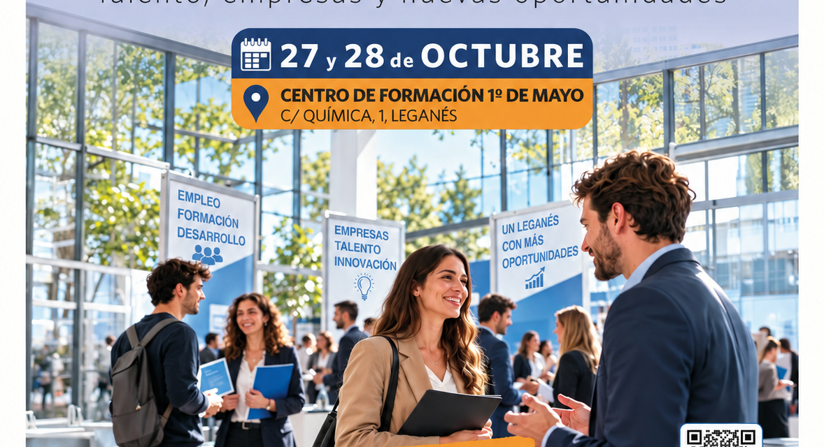 Llega una nueva Feria de Empleo de Leganés, con 50 empresas con stands para conectar con vecinos que buscan oportunidades laborales